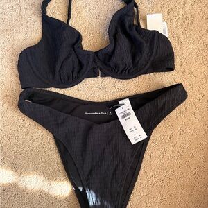 Abercrombie & Fitch Textured Black Bikini